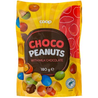 Драже арахис в молочном шоколаде Coop Choco Peanuts 180 гр Драже арахис в молочном шоколаде Coop Choco Peanuts 180 гр