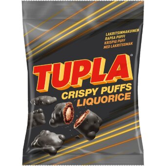 Шоколадные шарики с лакрицей Tupla Crispy Puffs Liquorice 140 гр Шоколадные шарики с лакрицей Tupla Crispy Puffs Liquorice 140 гр